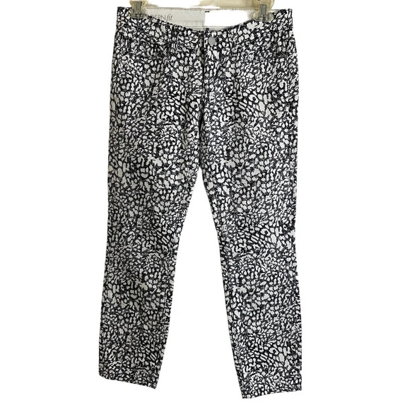 Ann Taylor Factory sz 0 Black White Signature Cropped Pants - Picture 1 of 13